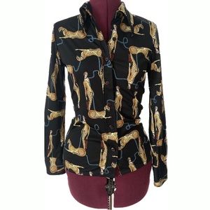 Hip vintage print blouse